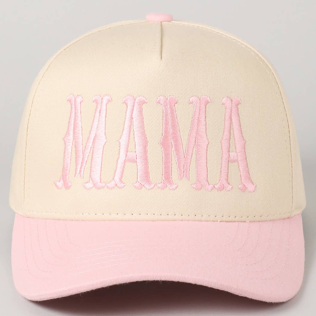 MAMA Typographic Design Embroidery Baseball Cap: Red / ONE SIZE