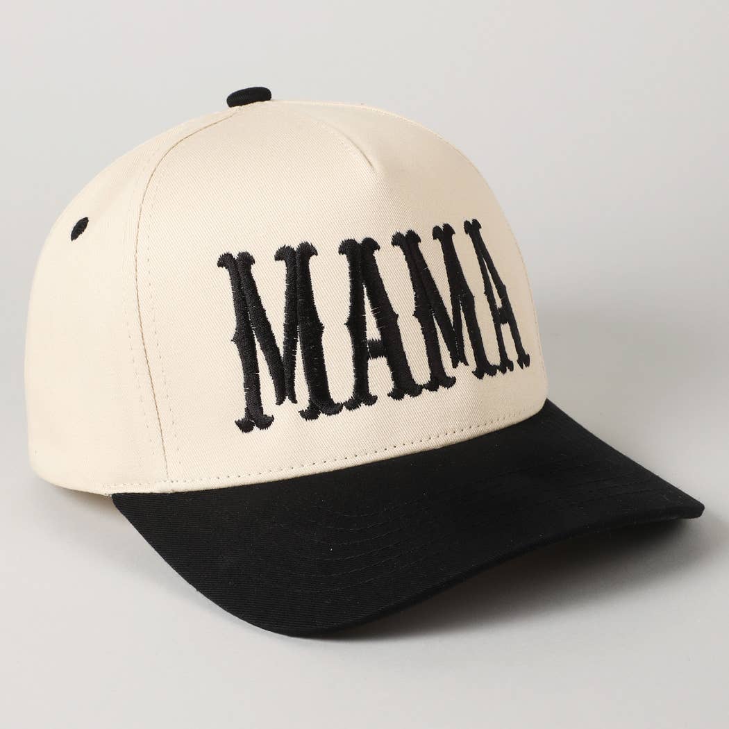 MAMA Typographic Design Embroidery Baseball Cap: Red / ONE SIZE