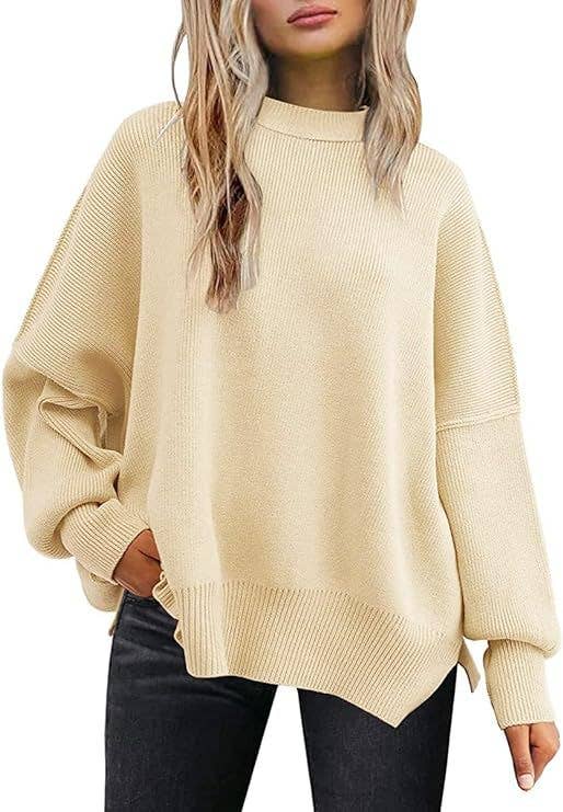 Crewneck Batwing Sleeve Chunky Sweaters 17 Colors: WineRed / L