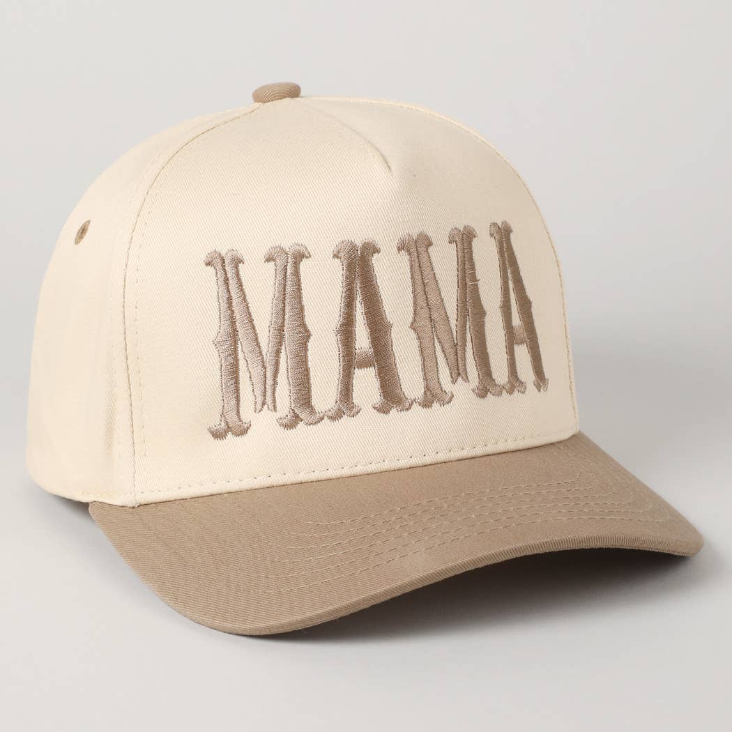 MAMA Typographic Design Embroidery Baseball Cap: Red / ONE SIZE