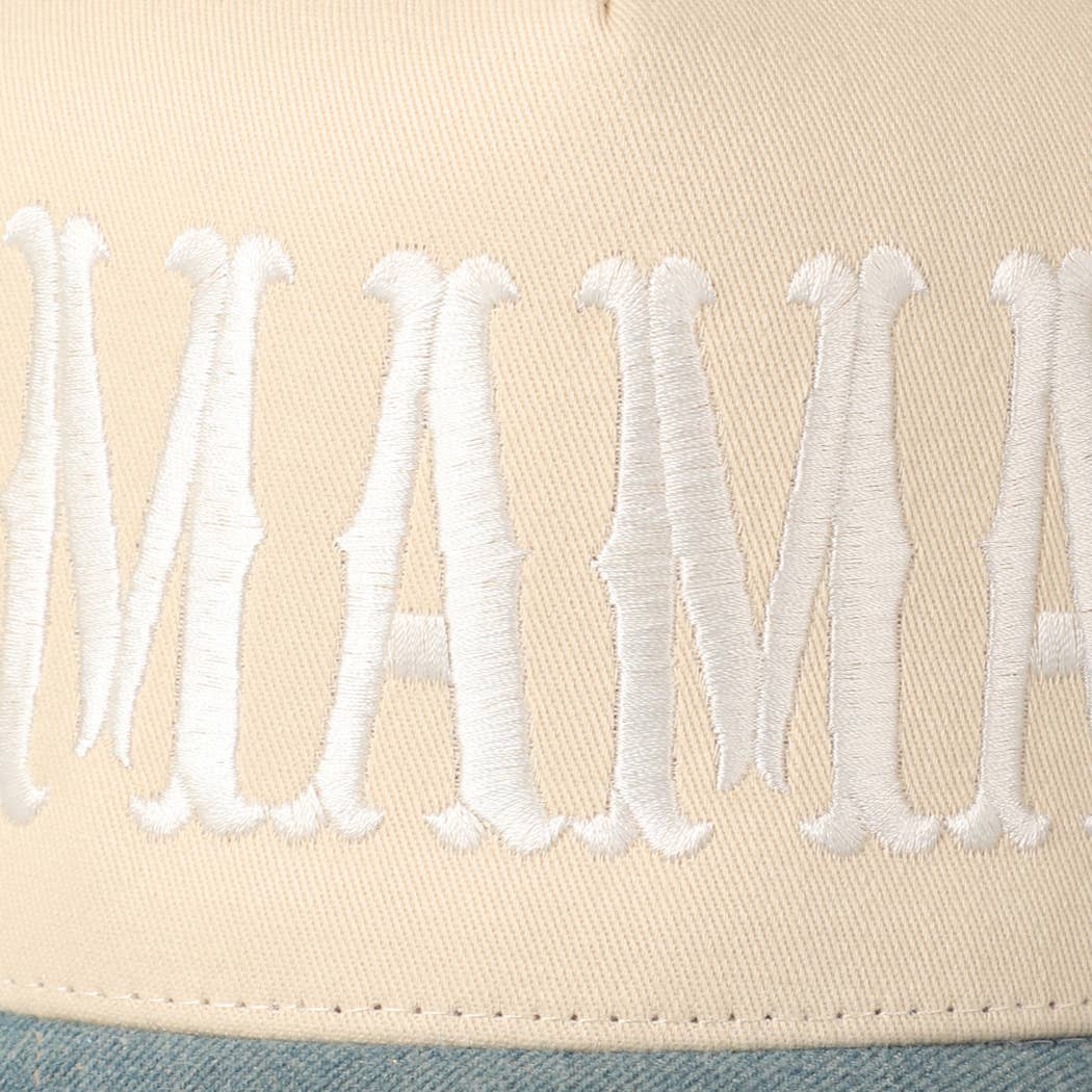 MAMA Typographic Design Embroidery Baseball Cap: Red / ONE SIZE