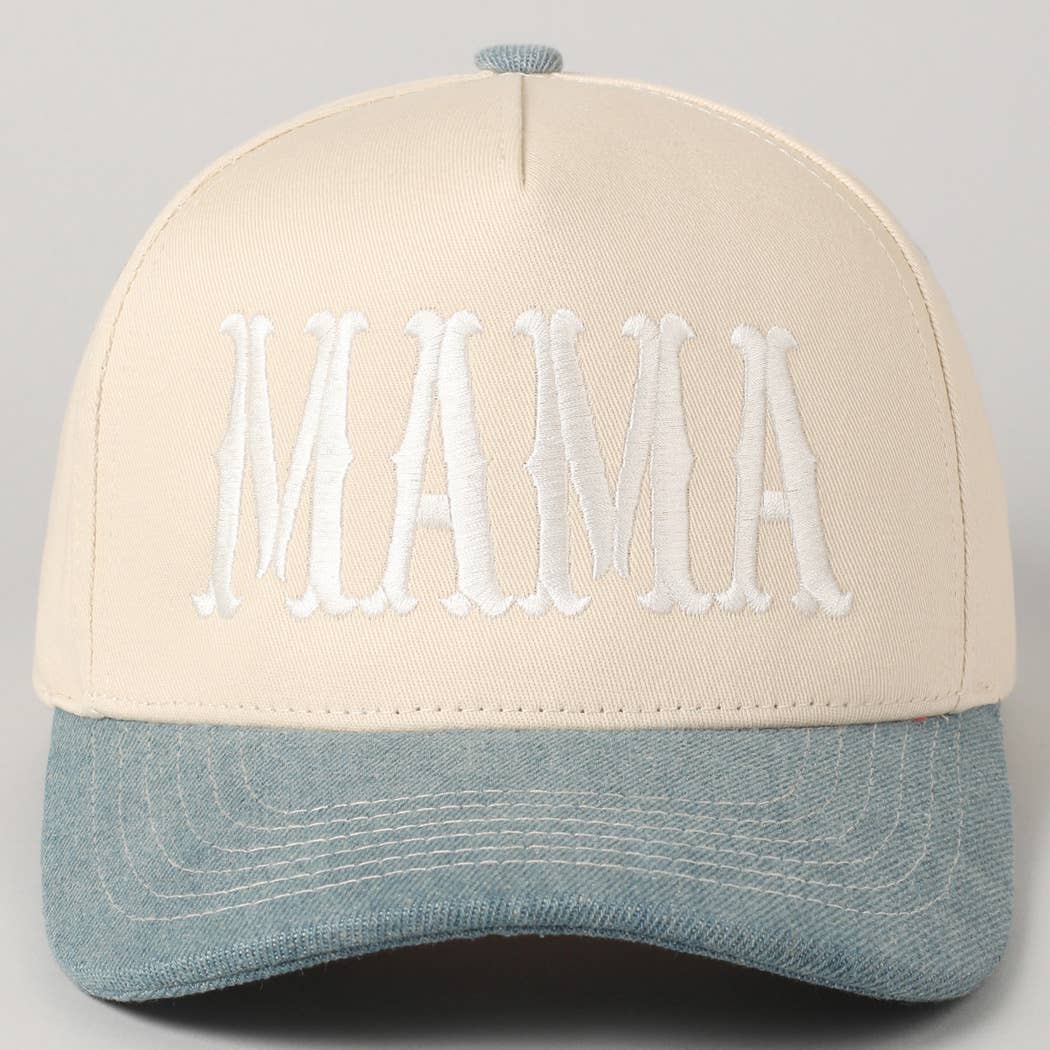 MAMA Typographic Design Embroidery Baseball Cap: Red / ONE SIZE