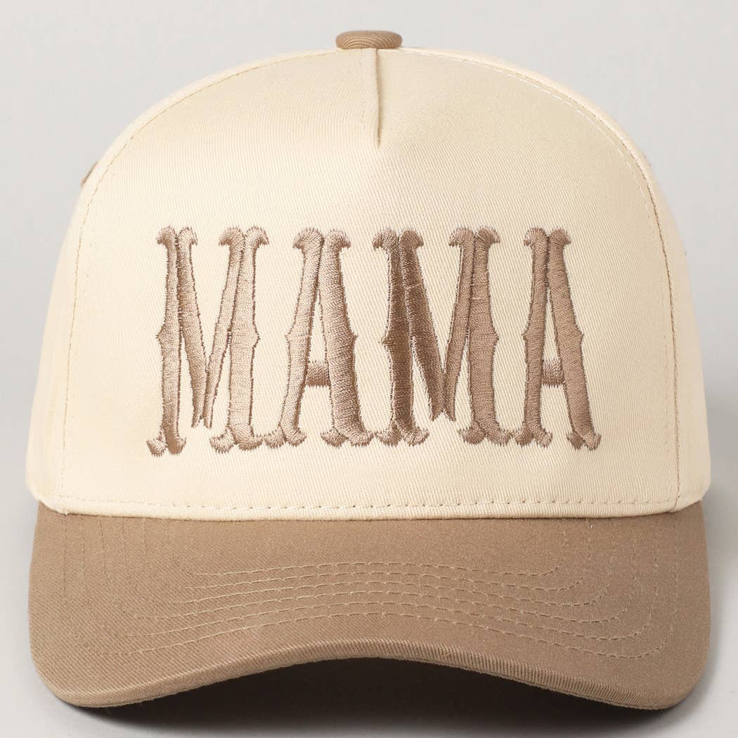 MAMA Typographic Design Embroidery Baseball Cap: Red / ONE SIZE