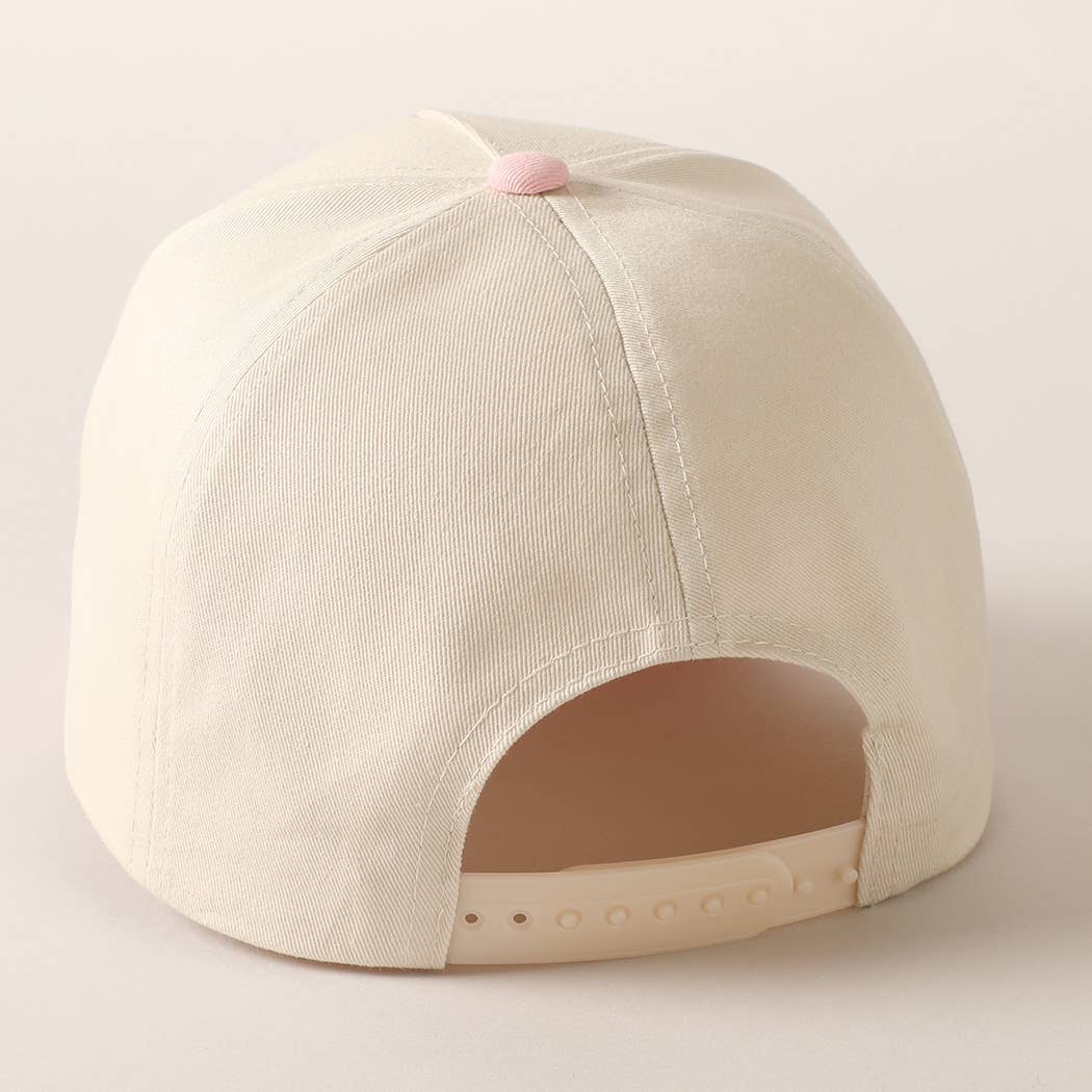 Put it on my husband's tab Embroidery Canvas Cap: Beige / ONE SIZE