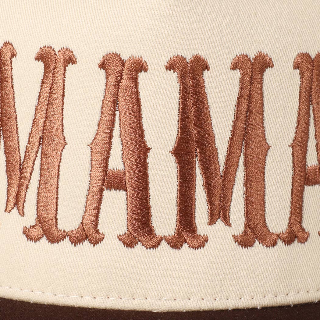 MAMA Typographic Design Embroidery Baseball Cap: Red / ONE SIZE