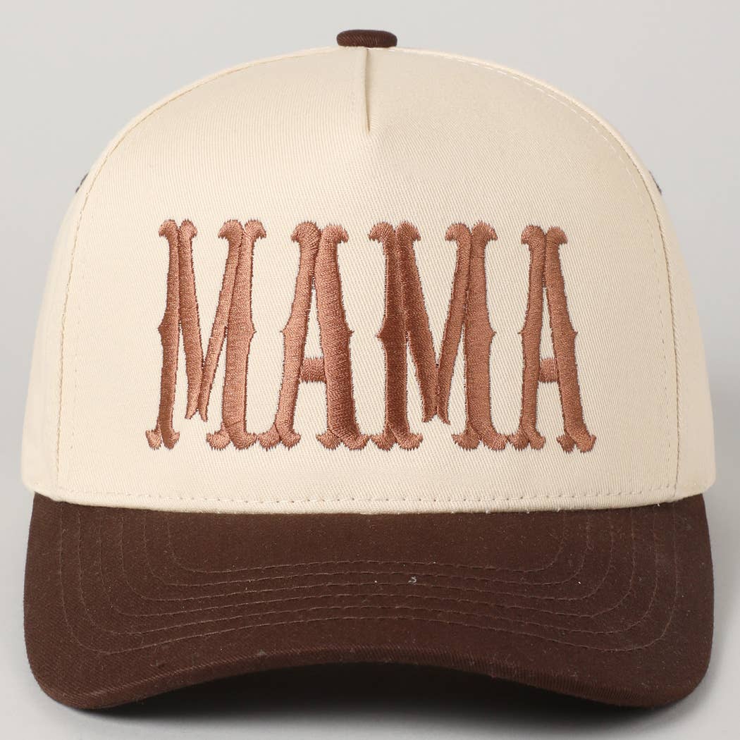 MAMA Typographic Design Embroidery Baseball Cap: Red / ONE SIZE