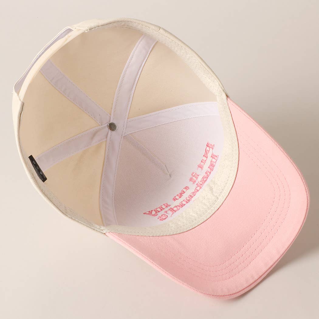 Put it on my husband's tab Embroidery Canvas Cap: Beige / ONE SIZE