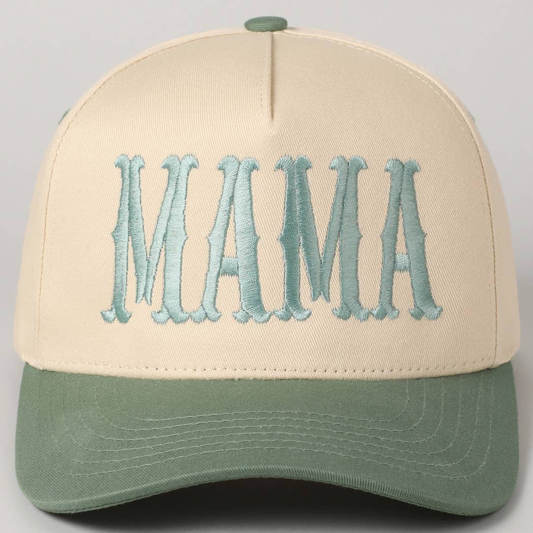 MAMA Typographic Design Embroidery Baseball Cap: Red / ONE SIZE