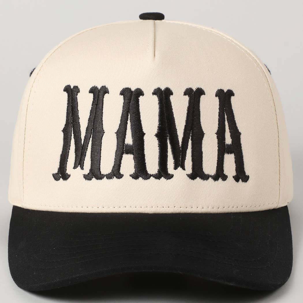 MAMA Typographic Design Embroidery Baseball Cap: Red / ONE SIZE