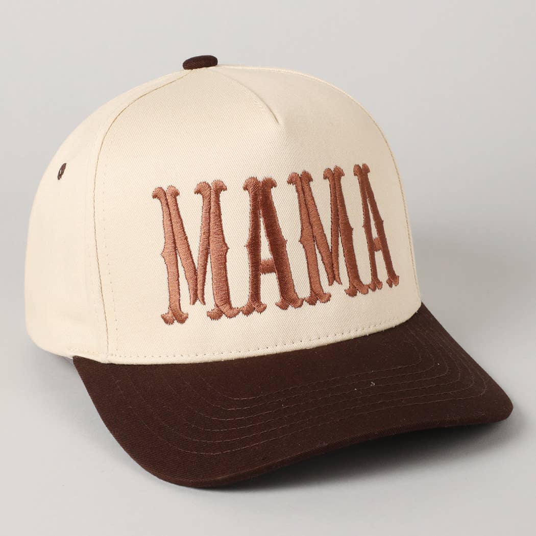 MAMA Typographic Design Embroidery Baseball Cap: Red / ONE SIZE