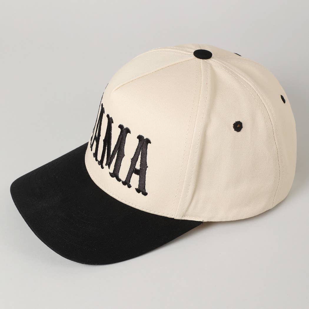 MAMA Typographic Design Embroidery Baseball Cap: Red / ONE SIZE