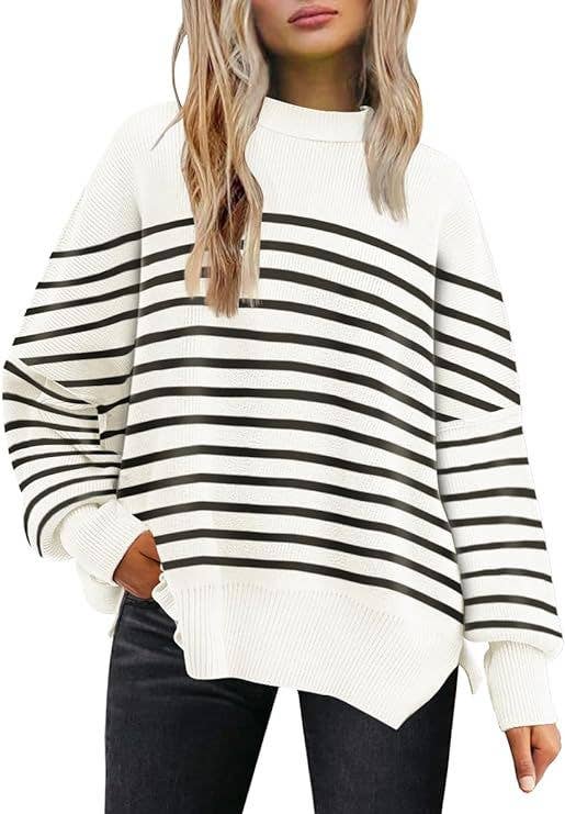 Crewneck Batwing Sleeve Chunky Sweaters 17 Colors: Brown / M
