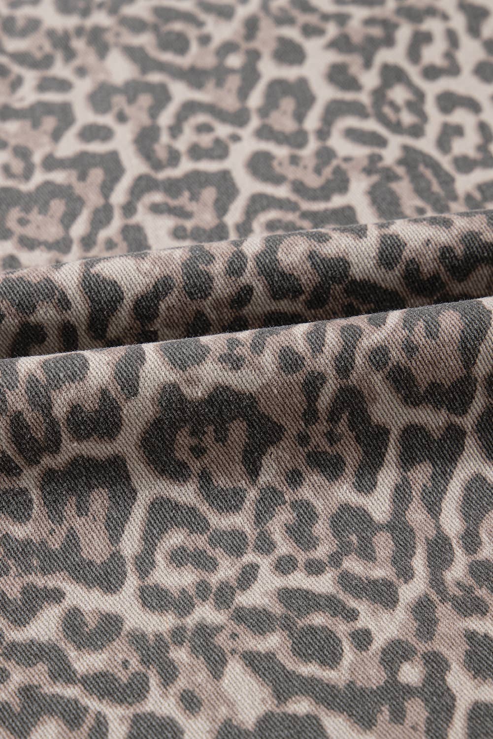 LDC Leopard Frayed Edge Wide Leg High Waist Jeans: Brown / 4