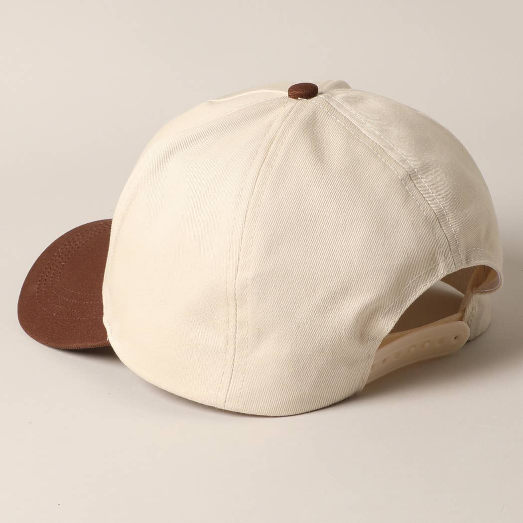 Put it on my husband's tab Embroidery Canvas Cap: Beige / ONE SIZE