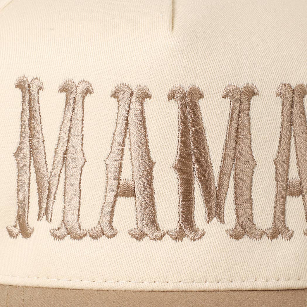 MAMA Typographic Design Embroidery Baseball Cap: Red / ONE SIZE