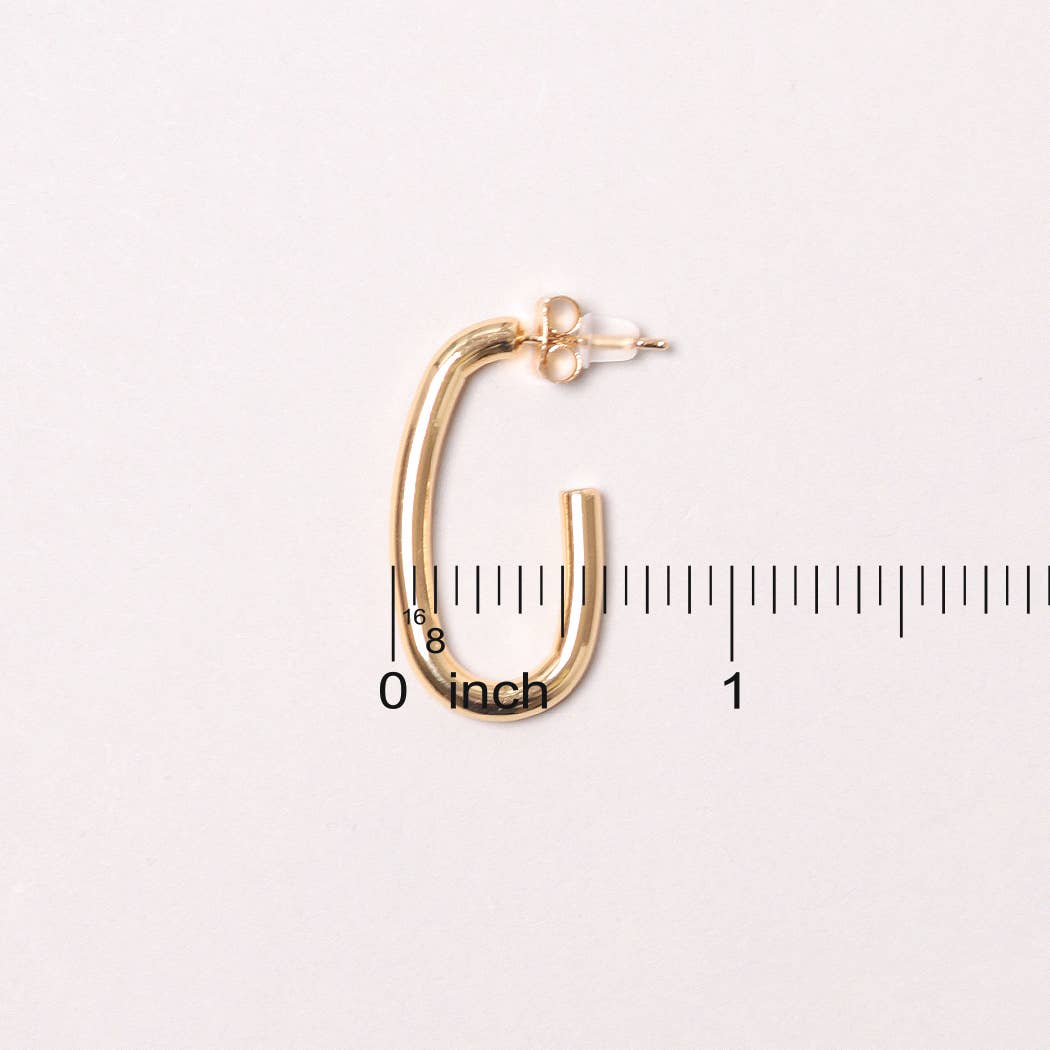 14K Gold-Dipped Long Post Earring: GLD / ONE SIZE