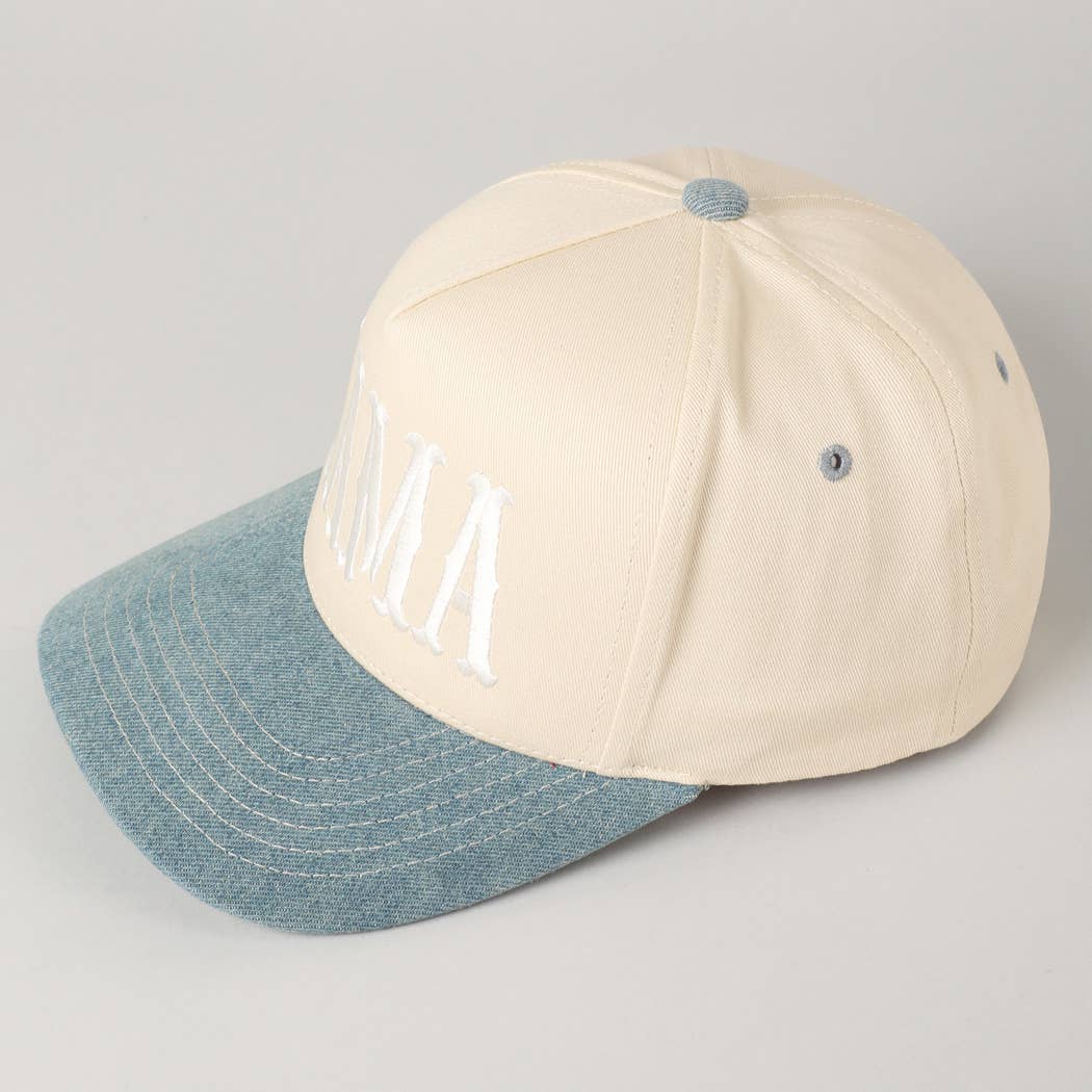 MAMA Typographic Design Embroidery Baseball Cap: Red / ONE SIZE