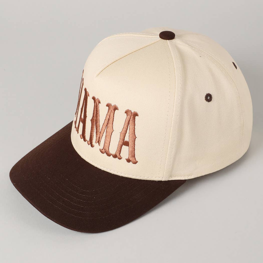MAMA Typographic Design Embroidery Baseball Cap: Red / ONE SIZE