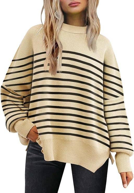 Crewneck Batwing Sleeve Chunky Sweaters 17 Colors: WineRed / M