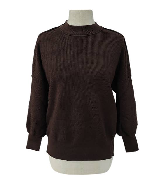 Crewneck Batwing Sleeve Chunky Sweaters 17 Colors: WineRed / L